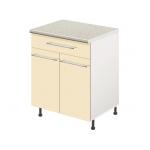 Тумба кухонная напольная со столешницей, с выдвижным ящиком MODERN ALTO 600*600*850 ваниль глянец - Изображение 2
