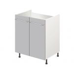 Тумба-подстолье с нижней полочкой, под кухонную мойку MODERN ALTO 600*600*820 сталь глянец - Изображение 2