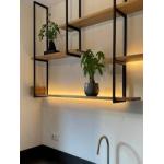 Полка LOFT Fantasy-3 настенно-потолочная 100х30х72 см, тройная (каркас у торца), ЛДСП / металл - Изображение 3