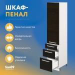 Шкаф-пенал для кухни с 3 выдвижными ящиками «Стиль» 400*585*2130, венге - Изображение 5