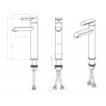 Смеситель д/ум MELANA-610602 Paola Hi-tech нерж.сталь, однорычажный, сатин, литой излив - Изображение 6