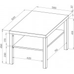 Энкель 82 журнальный cтол 82x50x45, дуб беленый - Изображение 3