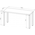 Ингар 2/ТТ стол письменный 140x75x55, дуб беленый/Черный - Изображение 3