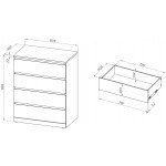 Варма Прайм 4 комод 80x100x48 шпон дуб беленый - Изображение 3