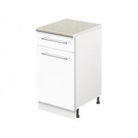 Тумба кухонная напольная со столешницей, с выдвижным ящиком MODERN ALTO 400*600*850 белый глянец