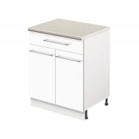 Тумба кухонная напольная со столешницей, с выдвижным ящиком MODERN ALTO 600*600*850 белый глянец