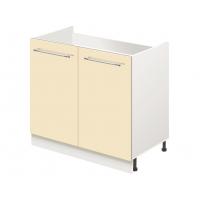 Тумба-подстолье с нижней полочкой, под кухонную мойку MODERN ALTO 800*600*820 ваниль глянец