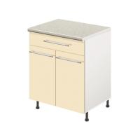 Тумба кухонная напольная со столешницей, с выдвижным ящиком MODERN ALTO 600*600*850 ваниль глянец