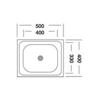 Мойка накладная из нержавеющей стали, без сифона 50*40 см, толщина 0.6, глубина 150