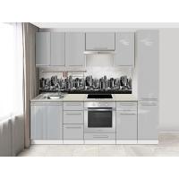 Кухонный гарнитур «MODERN ALTO» из 9 предметов, цвет «Сталь глянец», общая длина 2.4 м