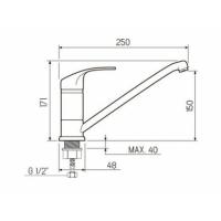Смеситель РМС для кухни с длинным поворотным изливом SL86-004-25