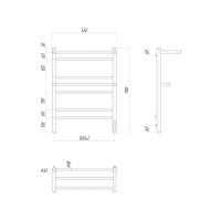 Полотенцесушитель электрический Lemark Pramen LM33707Z П7 500x700, диммер справа, хром