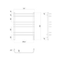 Полотенцесушитель электрический Lemark Luna LM41707Z П7 500x700, диммер справа, хром