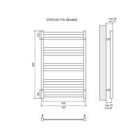 Полотенцесушитель электрический Lemark Status LM44810E П10 500x800, левый/правый