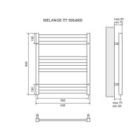 Полотенцесушитель электрический Lemark Melange LM49607E П7 500x600, левый/правый