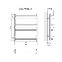 Полотенцесушитель водяной Lemark Luna LM41607 П7 500x600