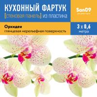 Кухонный фартук (стеновая панель) «Белая орхидея», 3000 мм