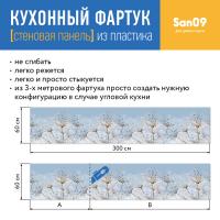 Кухонный фартук (стеновая панель) «Утренняя роса», 3000 мм