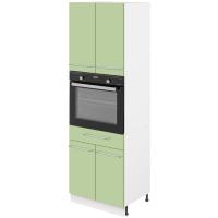 Пенал для кухни под духовку с выдвижным ящиком «MODERN ALTO» 600*585*2130, фисташковый глянец