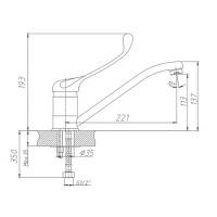 Смеситель HAIBA HB4254 хирургический для раковины, латунь, хром