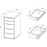 Ингар 5 комод 36x71x53, белый