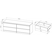 Варма Прайм 4Д комод 160x55x48, белый