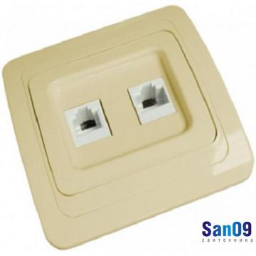 Розетка компьютерная RJ45 + телефонная скрыт. уст. UNIVersal (б