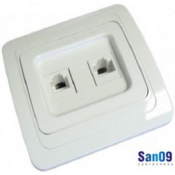 Розетка компьютерная RJ45 + телефонная скрыт. уст. UNIVersal (б
