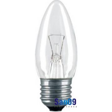 Лампа накаливания "General Electric" 60 Вт. Свеча прозрачная Е27