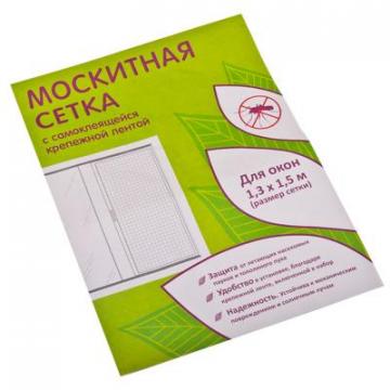 Москитная сетка для окон с крепежной лентой 1,3х1,5 м, в пакете - Изображение 1