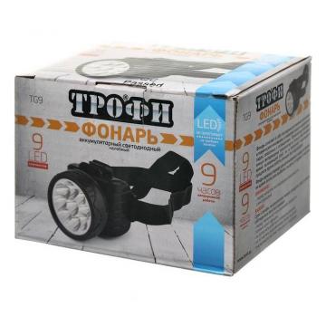 Фонарь аккумуляторный светодиодный налобный ТРОФИ 9 LED TG9 - Изображение 1