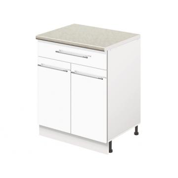 Тумба кухонная напольная со столешницей, с выдвижным ящиком MODERN ALTO 600*600*850 белый глянец - Изображение 1