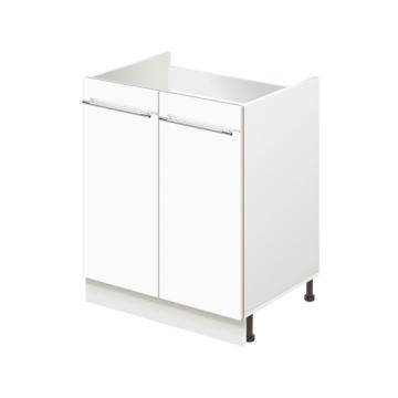 Тумба-подстолье с нижней полочкой, под кухонную мойку MODERN ALTO 600*600*820 белый глянец - Изображение 1