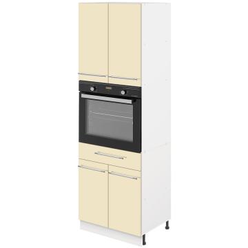 Пенал для кухни под духовку с выдвижным ящиком «MODERN ALTO» 600*585*2130, ваниль глянец - Изображение 1